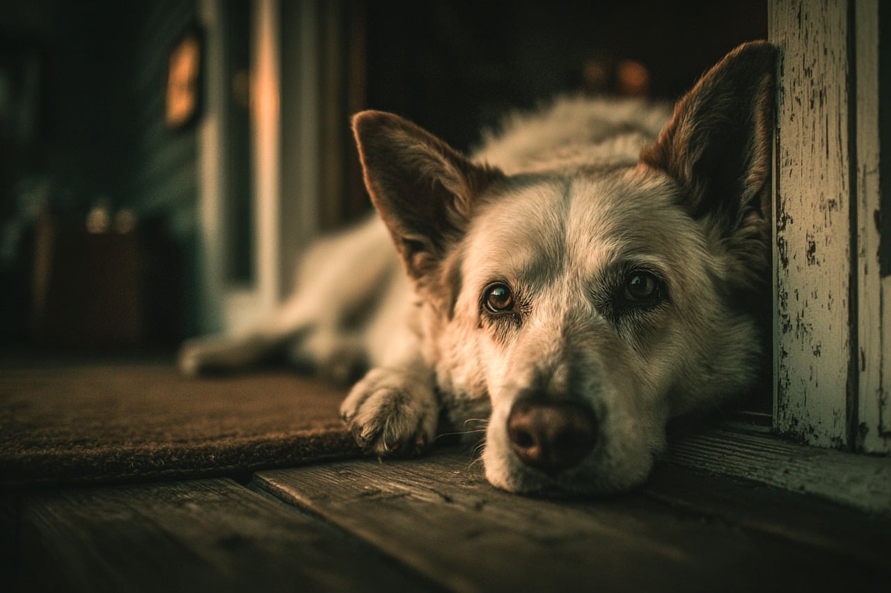 Cómo quitar los pelos de perro: perro que suelta pelo tumbado en casa