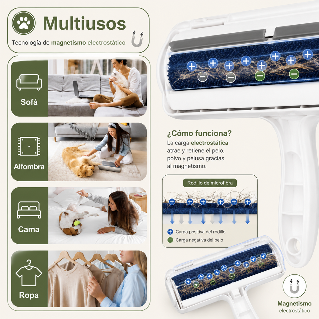 Quitapelos multiusos para mascotas